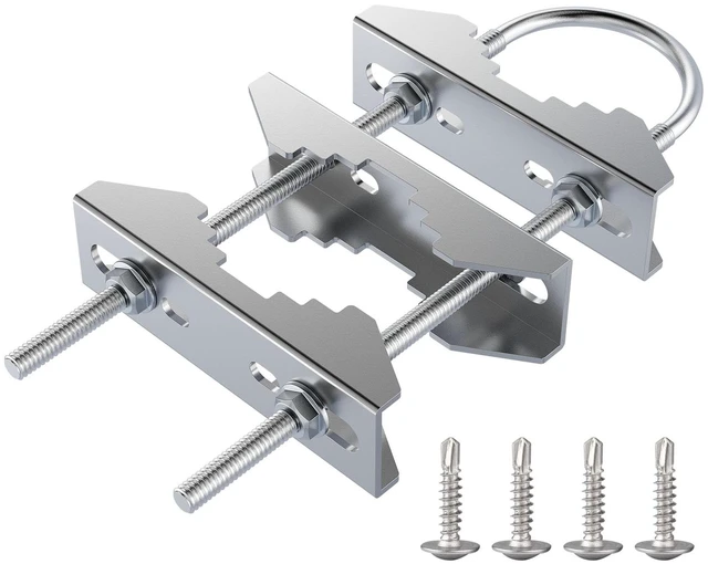 Main image of Heavy Duty Pole to Pole Mount -Stainless Steel - Antenna Mast to Mast Bracket (U Antenna Pipe clamp, 2 Sets Pack)