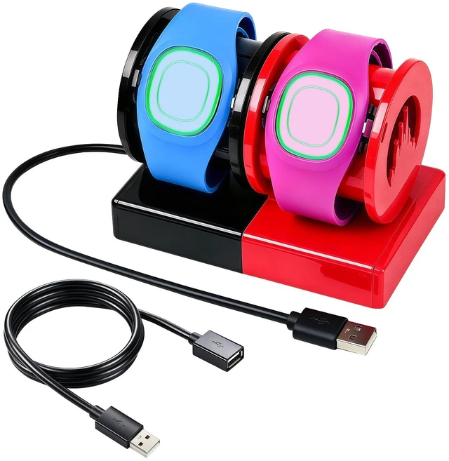Main image of Modular Charging Stand for MagicBand+, Expandable 2-4 Slot Dock Includes 4-Port USB Hub and 3.3ft Extension Cable. Theme Park Vacation and Cruise Essentials with Hidden Cable Management