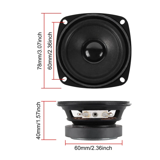 Alt view image 5 of 6 - 2Pcs 3" 4 Ohm 20W Full Range Woofer Speaker 77mm 3inch Stereo udio Sound Home Theater Loudspeaker for DIY Audio Projects and Replacement