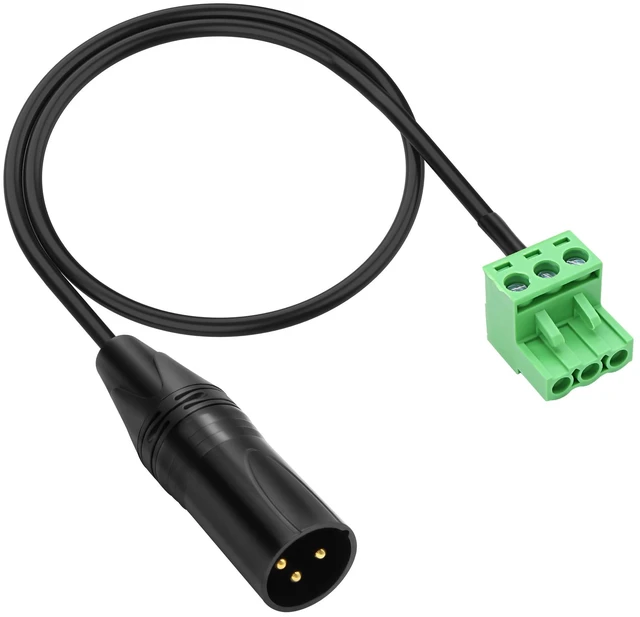 Main image of XLR to 3-pin Phoenix Cable XLR 3P Male to PHX3M NBKF/2EDG-5.08 3pin PCB Screw Terminal Block Adapter Connector Cord for Speakers -0.4M/1.3FT