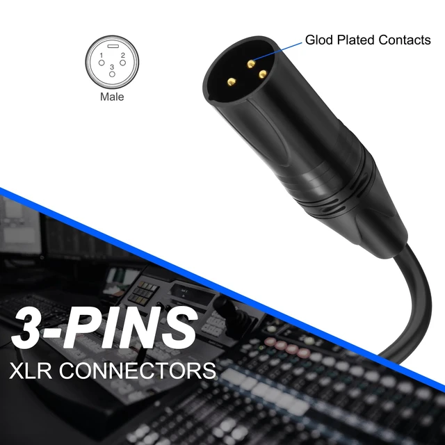 Alt view image 6 of 7 - XLR to 3-pin Phoenix Cable XLR 3P Male to PHX3M NBKF/2EDG-5.08 3pin PCB Screw Terminal Block Adapter Connector Cord for Speakers -0.4M/1.3FT