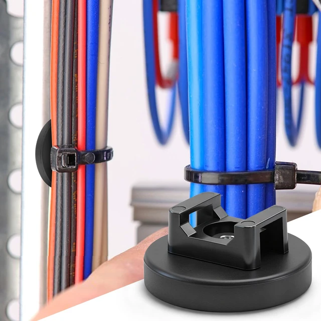 Alt view image 5 of 7 - Magnetic Cable Zip Tie Base, 36mm, 20Pcs Heavy Duty 18lbs Vertical Tension, Multipurpose Wire Clips Management Holder, For Electrical Cable Wire Organization