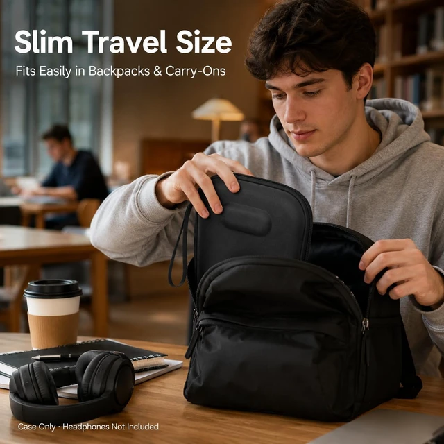 Alt view image 7 of 7 - Hard Headphone Case for Sony WH-CH720N/ for JBL Tune 720BT Fits for Sony WH-CH520/WH-1000XM4, for JBL Tune 510BT, for Soundcore Q20i/Q20/Q30, for TOZO HT2, for BERIBES, Box Only