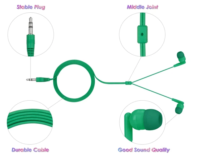 Alt view image 3 of 6 - 30 Packs Earbuds Bulk Headphones for Classrooms, Student Earphones Individually Wrapped for School in 7 Colors