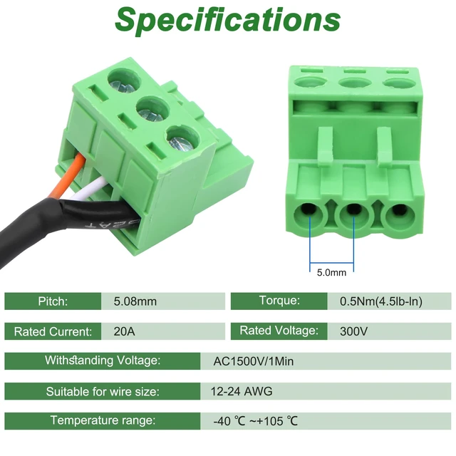 Alt view image 4 of 7 - XLR to 3-pin Phoenix Cable XLR 3P Male to PHX3M NBKF/2EDG-5.08 3pin PCB Screw Terminal Block Adapter Connector Cord for Speakers -0.4M/1.3FT