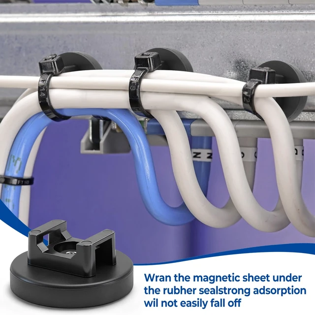 Alt view image 6 of 7 - Magnetic Cable Zip Tie Base, 36mm, 20Pcs Heavy Duty 18lbs Vertical Tension, Multipurpose Wire Clips Management Holder, For Electrical Cable Wire Organization