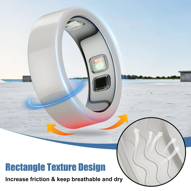 Alt view image 3 of 5 - 6 Pack Cover Compatible with Oura Ring 5 Ultra-Thin TPU Anti-Slip Wave Texture Protector Case, Support Charging with Cover on, Anti-Scratch Ring Guard