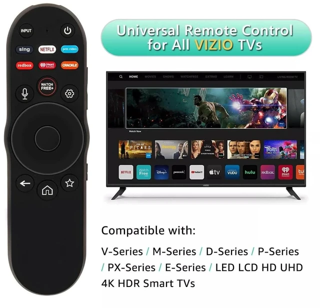 Alt view image 2 of 3 - XRT270 Replacement Remote Control Compatible with VIZIO Smart TV V4K86C-0804 V435M-K04 V505M-K09 V555M-K01 V585M-K01 V655M-K03 V655M-K04 V705M-K03 V755M-K03 V755x-K04 V435-J01 (No Voice Function)