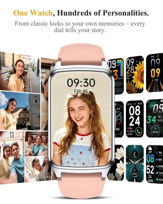 Alt view image 5 of 7 - Fitness Smart Watch for Women Men, Step Counter for iOS iPhone Android with Sleep Calorie Monitor, Daily Activity Workout Tracker, IP68 WaterProof, 110+Sport Modes Smartwatch (Pink / Silver Frame)