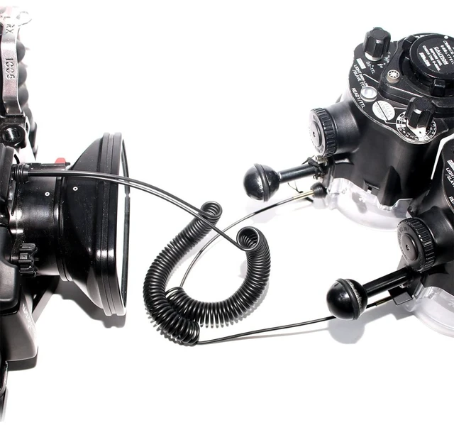 Alt view image 4 of 7 - Diving Flash Multi-core Fiber Optic Cable Ball Head for Camera Housing Sea&sea Ys D2 YSD3 Inon S-2000 Z330 Strobe Flashlight Optic Coiled Cord