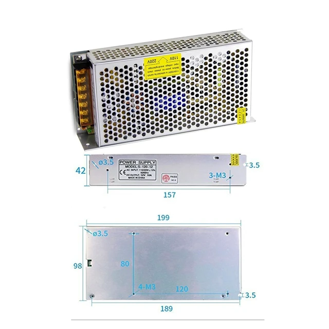 Alt view image 2 of 6 - AC 110/120 to DC 12V 10A 120W Power Supply, Universal Switching Transformer Adapter for Raspberry PI Models, CCTV, Radio, Computer Project, LED Strips Pixel Lights
