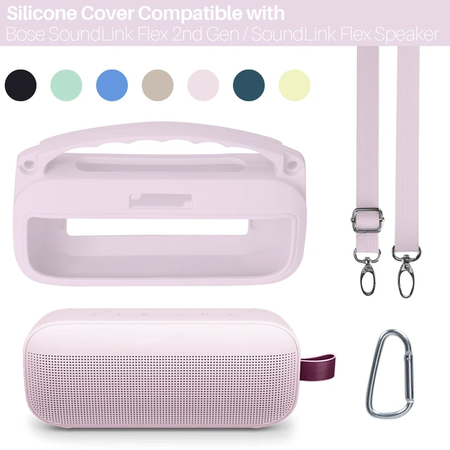 Alt view image 2 of 7 - 2nd Gen Silicone Cover Compatible with Bose SoundLink Flex 2nd Gen/SoundLink Flex Portable Speaker (Petal Pink Cover)