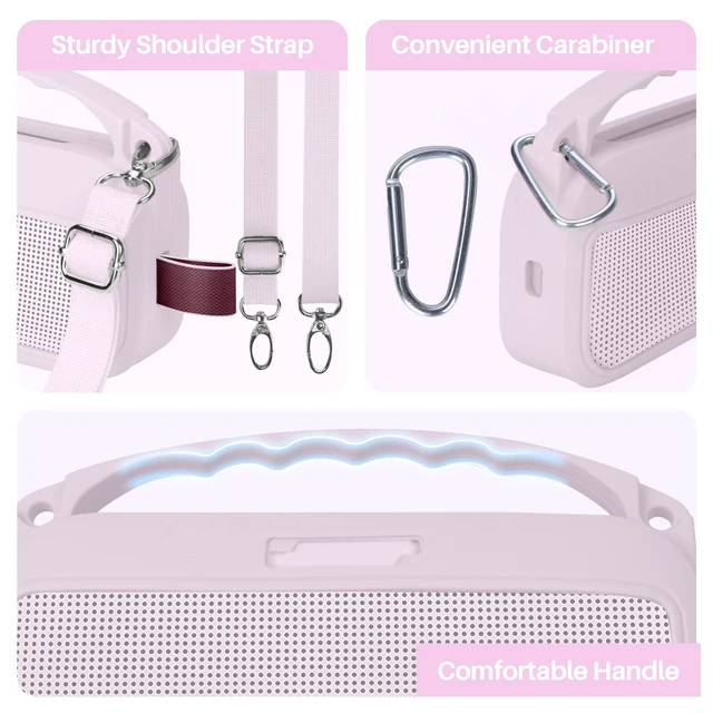 Alt view image 5 of 7 - 2nd Gen Silicone Cover Compatible with Bose SoundLink Flex 2nd Gen/SoundLink Flex Portable Speaker (Petal Pink Cover)