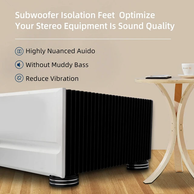 Alt view image 2 of 7 - Audio Isolation Feet Aluminum Load 400KG Amplifier Feet 58 * 22MM(4Pcs) Turntable Isolation Pad with Adhesives/Screw for Audio,Speakers,Subwoofers, Turntable,Amplifier,DAC(Black)