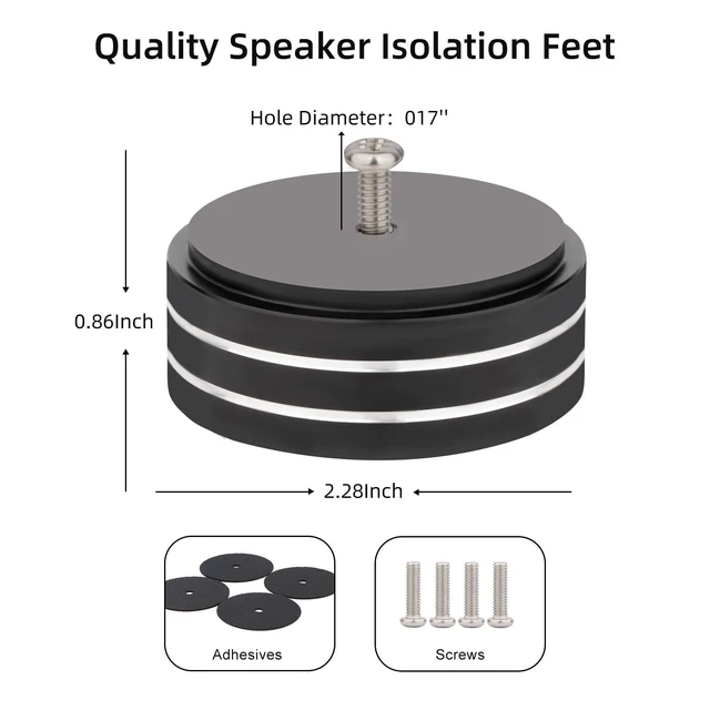 Alt view image 5 of 7 - Audio Isolation Feet Aluminum Load 400KG Amplifier Feet 58 * 22MM(4Pcs) Turntable Isolation Pad with Adhesives/Screw for Audio,Speakers,Subwoofers, Turntable,Amplifier,DAC(Black)