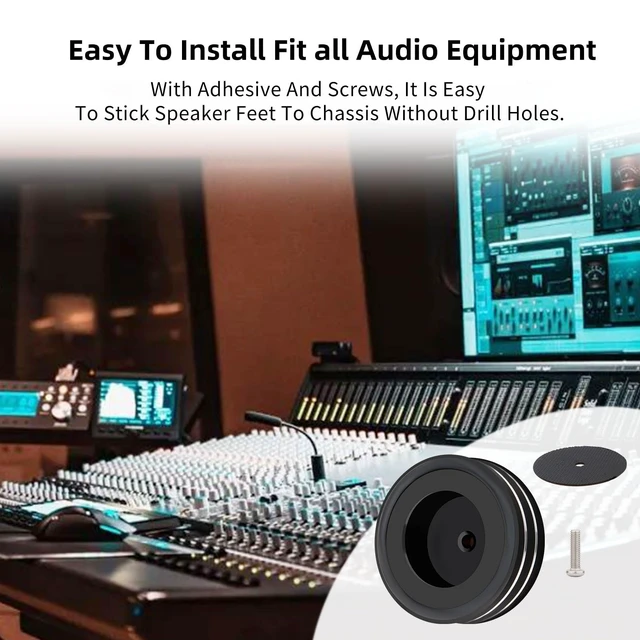 Alt view image 7 of 7 - Audio Isolation Feet Aluminum Load 400KG Amplifier Feet 58 * 22MM(4Pcs) Turntable Isolation Pad with Adhesives/Screw for Audio,Speakers,Subwoofers, Turntable,Amplifier,DAC(Black)
