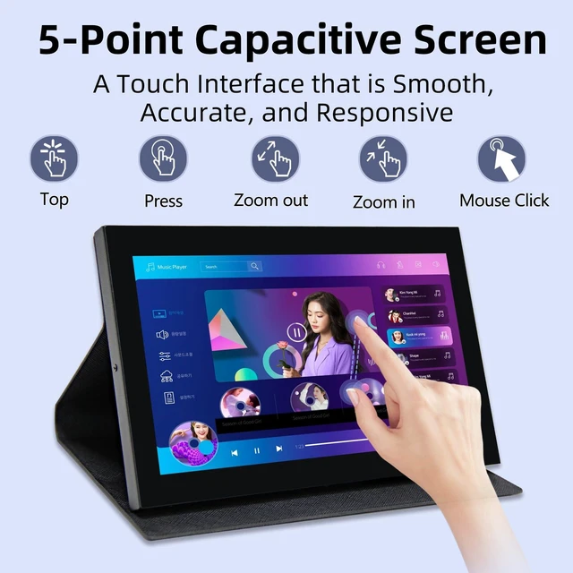 Alt view image 2 of 6 - 7 inch Portable Monitor, 1024x600 HDMI Raspberry Pi Screen, Dual-Speaker IPS LCD Display Mini Monitor for Laptop Xbox PS3 Raspberry Pi 5 4B 3B+