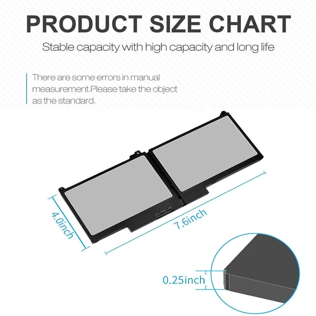 Alt view image 2 of 7 - MXV9V Battery Replacement for Dell Latitude 5300 E5300 5310 E5310 7300 E7300, Latitude 5300/5310 2-in-1, 7300/7306 2-in-1 Black Series P96G P97G P99G P100G 5VC2M 829MX 7.6V 60Wh