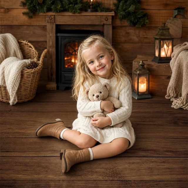 Alt view image 3 of 6 - Walnut Wood Plank Rubber Photography Floor Mat 5x4ft Brown Wood Plank Floor, Rubber Mat, Newborn and Product Photo Shoots
