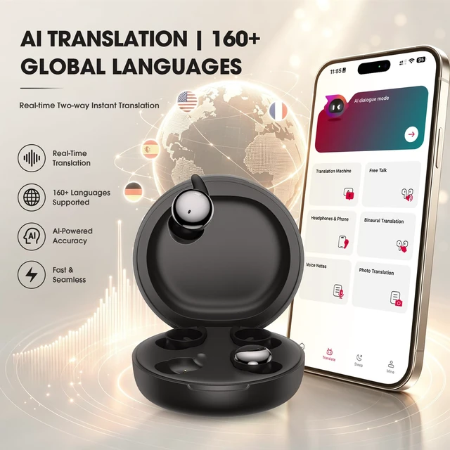Alt view image 5 of 7 - NE90 Wireless Sleep Earbuds for Side Sleepers, Smart Touchscreen Case with Built-in White Noise, Mini Invisible Headphones, Comfortable Earplugs for Sleeping, Noise Reduction, Sleep Timer