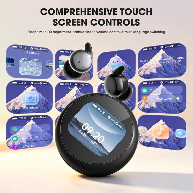Alt view image 6 of 7 - NE90 Wireless Sleep Earbuds for Side Sleepers, Smart Touchscreen Case with Built-in White Noise, Mini Invisible Headphones, Comfortable Earplugs for Sleeping, Noise Reduction, Sleep Timer