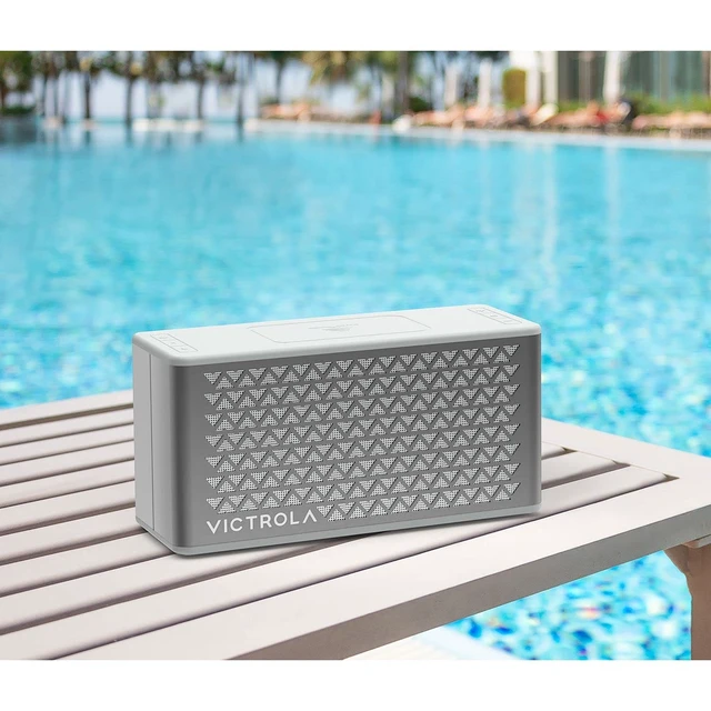 Alt view image 5 of 7 - Music Edition 2 Tabletop Bluetooth Speaker, IP67 Water & Dust Resistant, 20 Hr Battery Life, Multi-Speaker Pairing, Premium Sound & Passive Bass Radiator, Wireless & USB-C Charging (Silver)