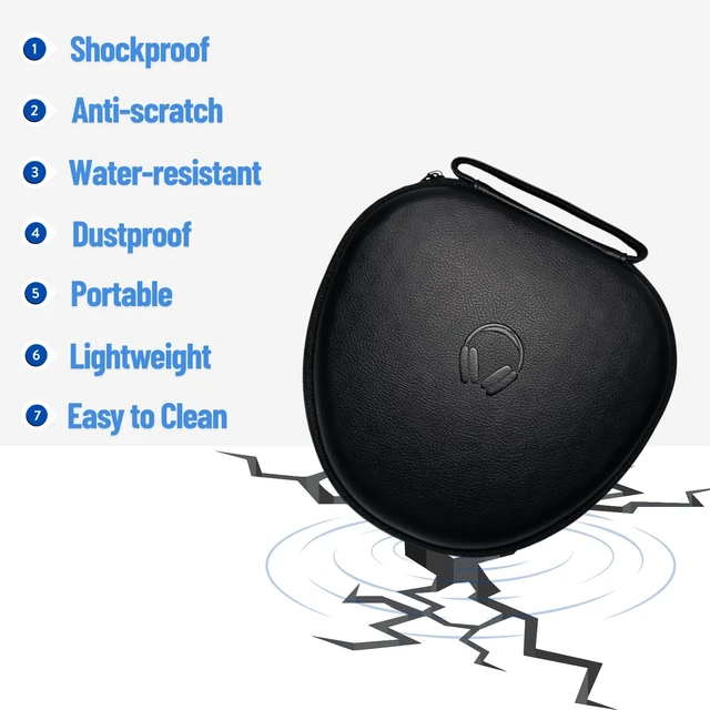 Alt view image 3 of 6 - AirPods Max Case Ultra-Slim with Smart Sleep Mode Full Protection Water-Resistant, Slim Lightweight Hard Organizer Headphones Case AirPod Max Accessories Fits 1st 2nd Gen