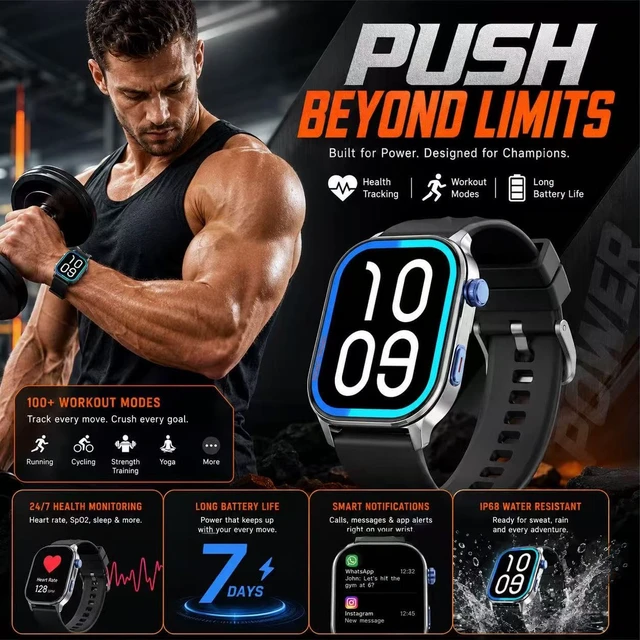 Alt view image 4 of 7 - LC212 AI Smartwatch with App Downloads, 32GB Storage, Custom Watch Faces, Voice Assistant, Music & Video Support, 2.04" Full Display, Health Tracking & 100+ Sports Modes