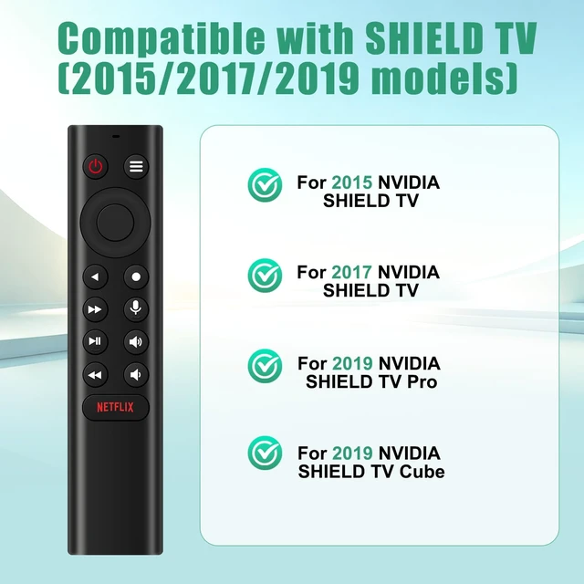 Alt view image 2 of 6 - Voice Remote Control for NVIDIA Shield TV and Shield TV Pro, Compatible with Streaming Players of 2015, 2017 and 2019 Models. Simple Pairing, Ready to use as Soon as You get it