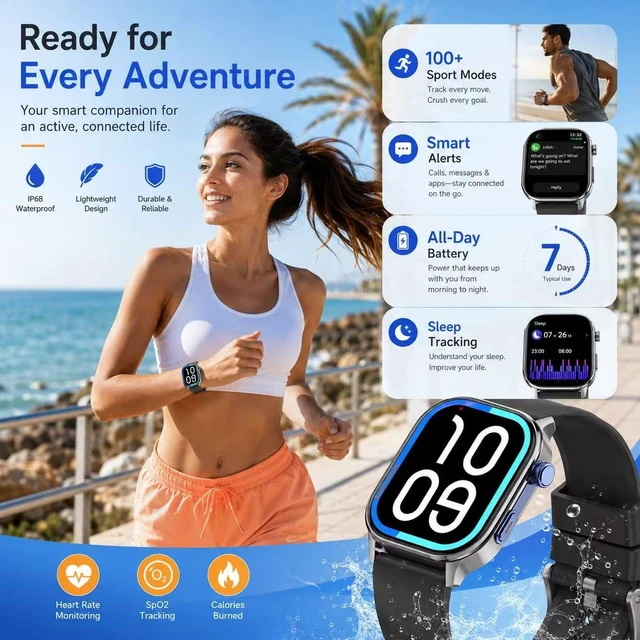 Alt view image 6 of 7 - LC212 AI Smartwatch with App Downloads, 32GB Storage, Custom Watch Faces, Voice Assistant, Music & Video Support, 2.04" Full Display, Health Tracking & 100+ Sports Modes