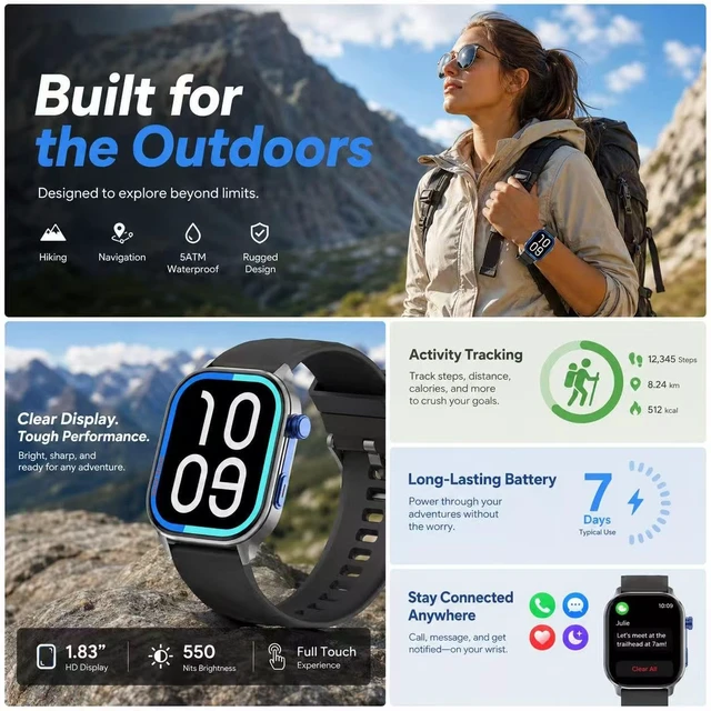 Alt view image 7 of 7 - LC212 AI Smartwatch with App Downloads, 32GB Storage, Custom Watch Faces, Voice Assistant, Music & Video Support, 2.04" Full Display, Health Tracking & 100+ Sports Modes