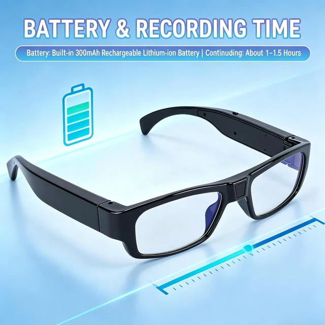 Alt view image 3 of 7 - Smart Glasses with Camera 1080P HD Video Recording Sports Action Eyewear Electronic Shake Reduction, Type C File Access, Recording Glasses for Outdoor Sports First-Person Perspective Video Recording