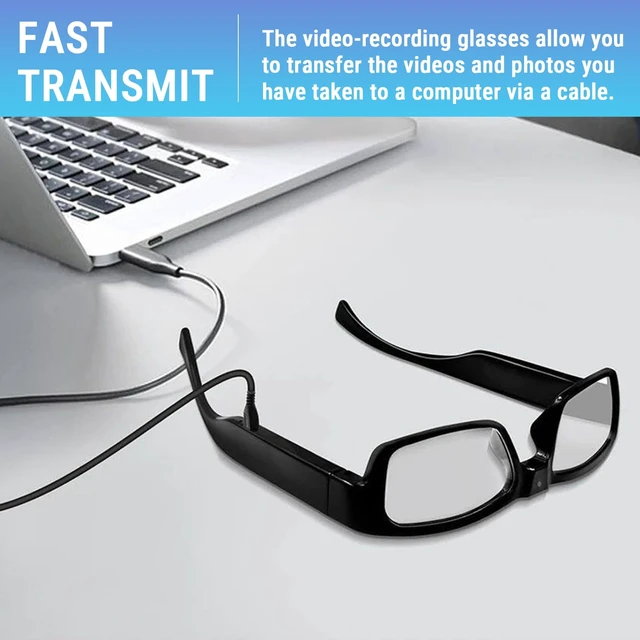 Alt view image 4 of 7 - Smart Glasses with Camera 1080P HD Video Recording Sports Action Eyewear Electronic Shake Reduction, Type C File Access, Recording Glasses for Outdoor Sports First-Person Perspective Video Recording