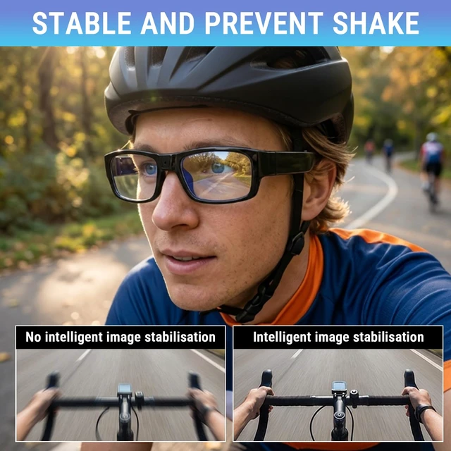 Alt view image 6 of 7 - Smart Glasses with Camera 1080P HD Video Recording Sports Action Eyewear Electronic Shake Reduction, Type C File Access, Recording Glasses for Outdoor Sports First-Person Perspective Video Recording