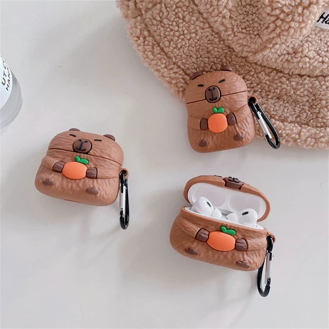 Alt view image 4 of 7 - for AirPods 5 (2026) and Airpods 4 (2024) Case, Cute Animal Cover Compatible with AirPods 5/4 Case for Girls Women, Kawaii Capybara Earbuds Cover, Silicone Shockproof Protector with Keychain