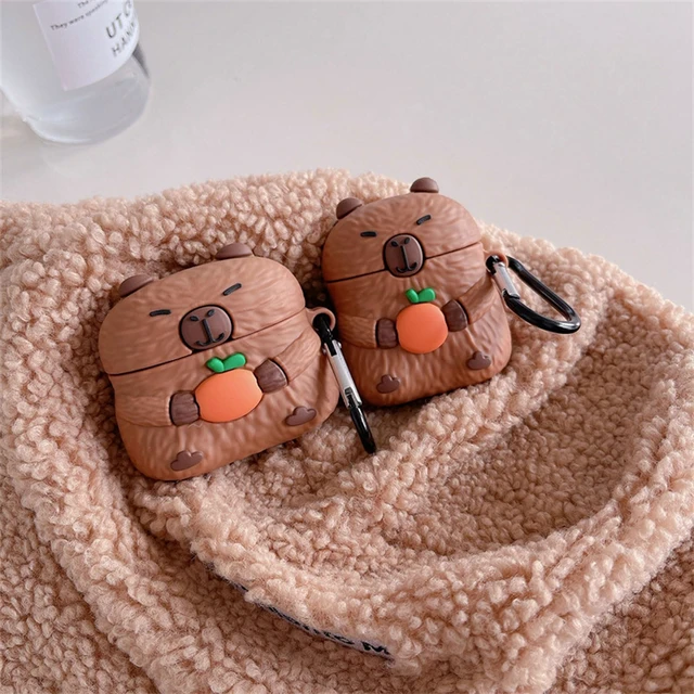Alt view image 3 of 7 - for AirPods 5 (2026) and Airpods 4 (2024) Case, Cute Animal Cover Compatible with AirPods 5/4 Case for Girls Women, Kawaii Capybara Earbuds Cover, Silicone Shockproof Protector with Keychain