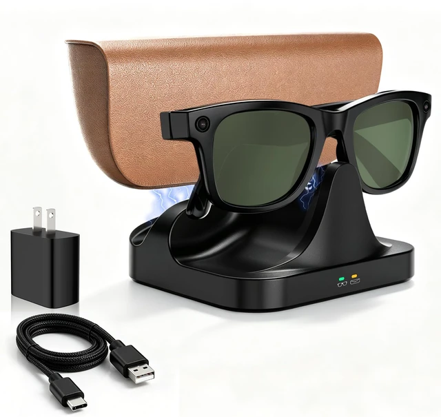 Main image of Magnetic 2-in-1 Charging Stand Compatible with Ray-Ban Meta Glasses Gen 1&2 Compatible with Wayfarer, Skyler, Blayzer/Scriber Optics(NOT for Headliner, Oakley Meta HSTN)