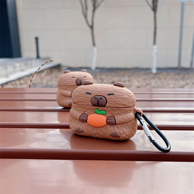 Alt view image 7 of 7 - for AirPods 5 (2026) and Airpods 4 (2024) Case, Cute Animal Cover Compatible with AirPods 5/4 Case for Girls Women, Kawaii Capybara Earbuds Cover, Silicone Shockproof Protector with Keychain