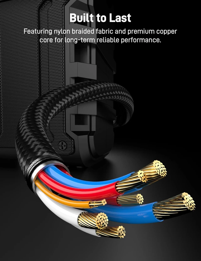 Alt view image 7 of 7 - KAYQINHO Audio 2RCA to 2RCA Cable 33FT, 2RCA Male to 2RCA Male Stereo Audio Cable(Gold-Plated) for Home Theater Systems, Amplifier, Preamplifier, Active Speakers.