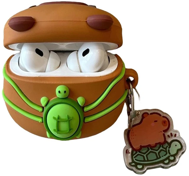 Main image of for AirPods 5 (2026) and Airpods 4 (2024) Case, Cute Animal Cover Compatible with AirPods 5/4 Case for Girls Women, Kawaii Capybara Earbuds Cover, Silicone Shockproof Protector with Keychain