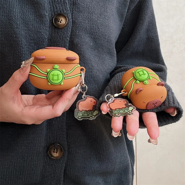 Alt view image 4 of 7 - for AirPods 5 (2026) and Airpods 4 (2024) Case, Cute Animal Cover Compatible with AirPods 5/4 Case for Girls Women, Kawaii Capybara Earbuds Cover, Silicone Shockproof Protector with Keychain