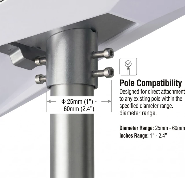 Alt view image 7 of 7 - Starlink Pipe Adapter for Gen 3/4/4X (Pipe Not Included) Fits Standard Dish, compatible with V3 Kickstand Dishy, heavy duty pole mount, antenna mount, easy outdoor installation