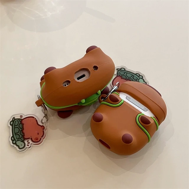 Alt view image 6 of 7 - for AirPods 5 (2026) and Airpods 4 (2024) Case, Cute Animal Cover Compatible with AirPods 5/4 Case for Girls Women, Kawaii Capybara Earbuds Cover, Silicone Shockproof Protector with Keychain