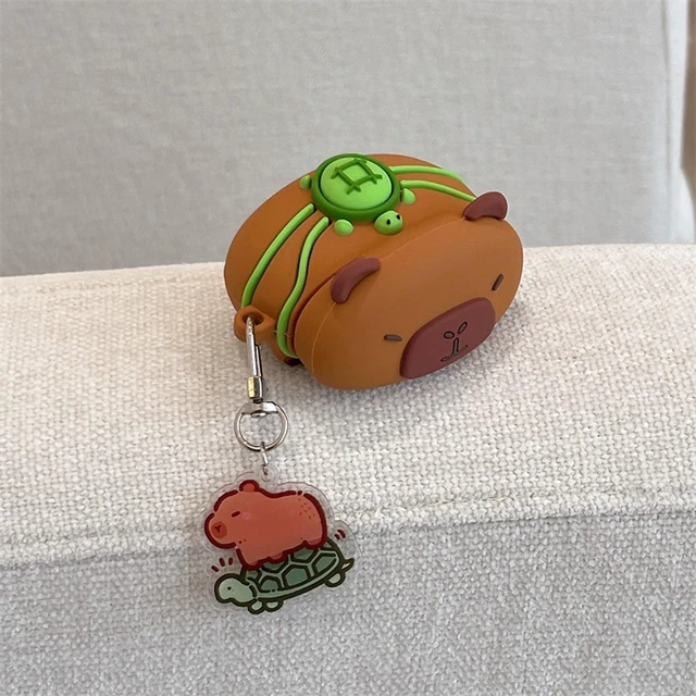 Alt view image 7 of 7 - for AirPods 5 (2026) and Airpods 4 (2024) Case, Cute Animal Cover Compatible with AirPods 5/4 Case for Girls Women, Kawaii Capybara Earbuds Cover, Silicone Shockproof Protector with Keychain