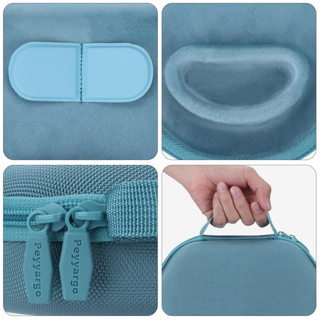 Alt view image 5 of 7 - Storage Case Compatible with Apple AirPods Max Over-Ear Headphones Lightweight Carry, Secure Storage, Convenient Zipper, Soft Interior,Light Blue Case