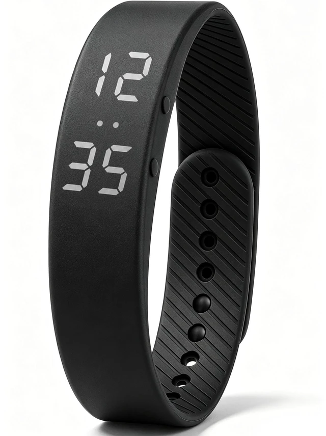 Main image of Silent Vibrating Alarm Wristband, Rechargeable Fitness Activity Tracker Silent vibrating alarm wristband tracks steps and calories, built-in rechargeable battery for daily use