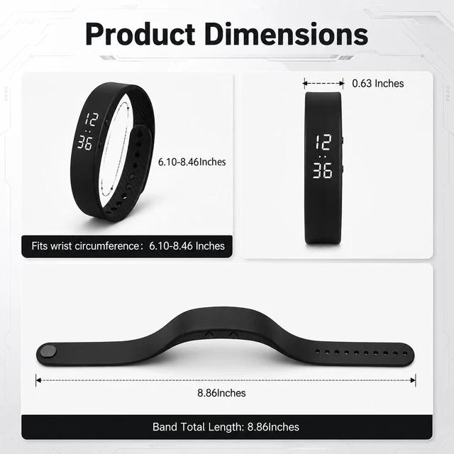 Alt view image 2 of 7 - Silent Vibrating Alarm Wristband, Rechargeable Fitness Activity Tracker Silent vibrating alarm wristband tracks steps and calories, built-in rechargeable battery for daily use