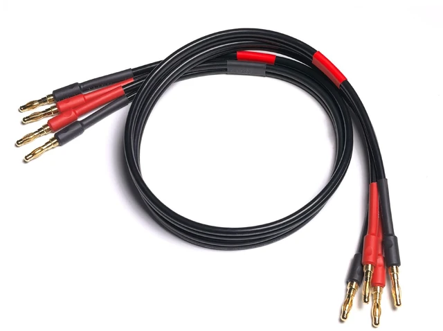 Main image of Banana Plug to Banana Plug Speaker Cable, 12awg tinned Oxygen Free Copper (OFC) Silicone Rubber Cable (3FT)