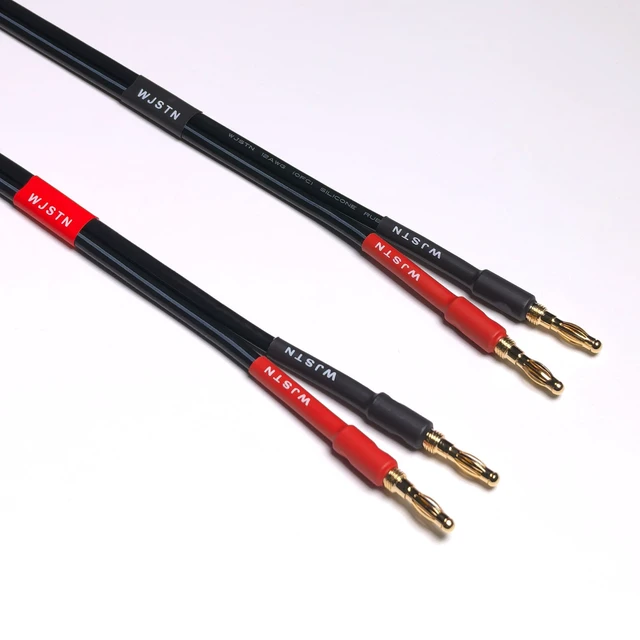 Alt view image 5 of 7 - Banana Plug to Banana Plug Speaker Cable, 12awg tinned Oxygen Free Copper (OFC) Silicone Rubber Cable (3FT)