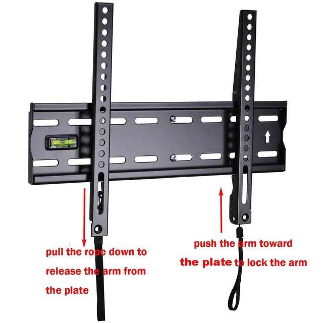 Alt view image 2 of 6 - Ultra Slim TV Wall Mount for 27"-55" LCD LED Plasma TV, 110 lbs Weight Capacity, 1" Low Profile, VESA 100x100-400x400, Black, Fixed, Wall Mount